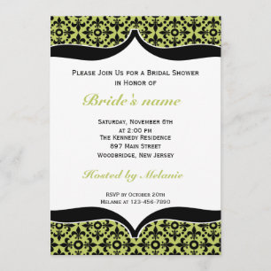 Lilien-Brautparty Einladung-Grün Einladung