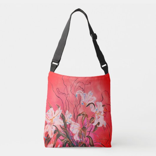 Lilien der Zielscheibe Tragetaschen Mit Langen Trägern (Vorderseite)