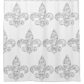 Lilien-Franzose-Skript Duschvorhang (Vorderseite)