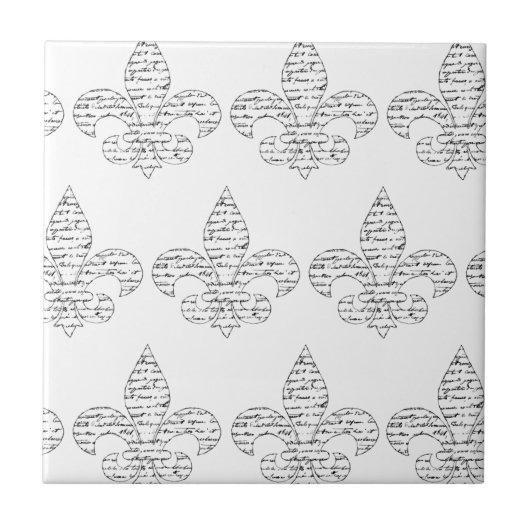 Lilien-Franzose-Skript Fliese (Vorderseite)