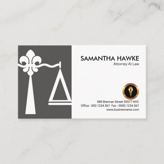 Lilien-Gerechtigkeit stuft weiße Abdeckung ein Visitenkarte (Vorderseite)