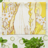 Lilien-Geschirrtuch Alphonse Mucha Handtuch (Gefaltet)