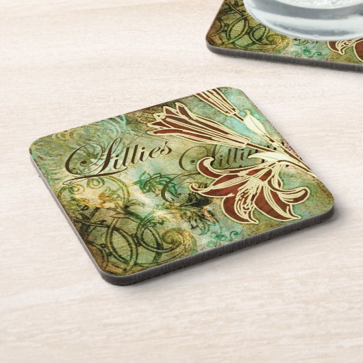 Lilien Getränkeuntersetzer (Linke Seite)