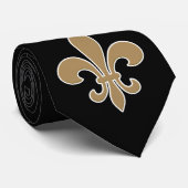 Lilien-Gold mit weißer und schwarzer Kontur Krawatte (Gerollt)
