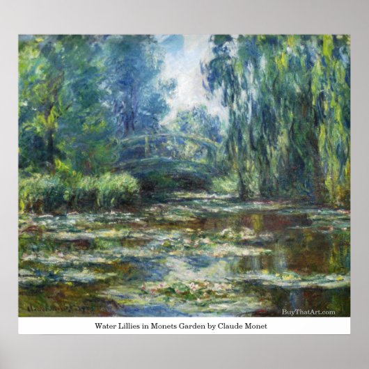 Lilien im Monets Garden von Claude Monet Poster (Vorne)