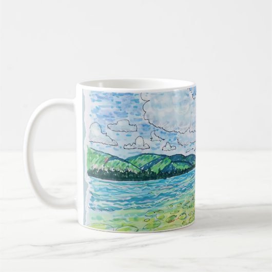 Lilien im See Kaffeetasse (Links)