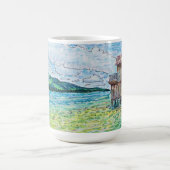 Lilien im See Kaffeetasse (Mittel)