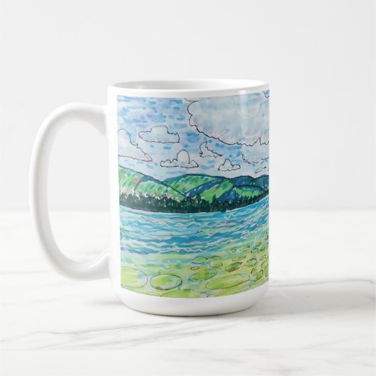 Lilien im See Kaffeetasse (Links)