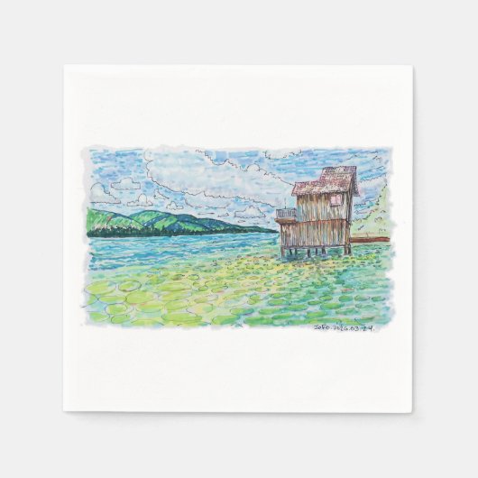 Lilien im See Serviette (Vorderseite)