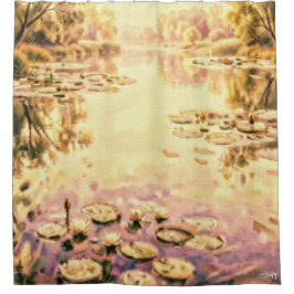 Lilien im Teich Duschvorhang