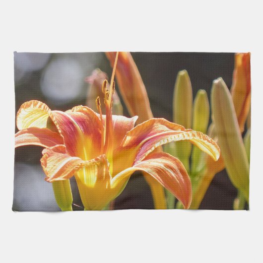 Lilien in der Sonne Geschirrtuch (Horizontal)