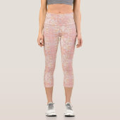 Lilien in rosa Fantasie Capri Leggings (Vorderseite)