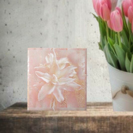 Lilien in rosa Fantasie Fliese
