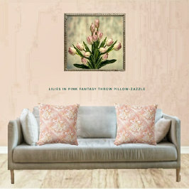 Lilien in rosa Fantasie Kissen