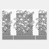 Lilien in Schwarz und Weiß Geschenkpapier Set (Vorderseite 3)