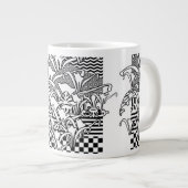 Lilien in Schwarz und Weiß Jumbo-Tasse (Vorderseite Rechts)