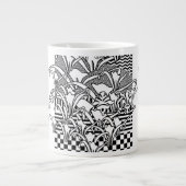 Lilien in Schwarz und Weiß Jumbo-Tasse (Vorderseite)