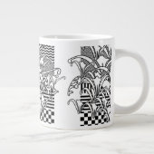 Lilien in Schwarz und Weiß Jumbo-Tasse (Rechts)