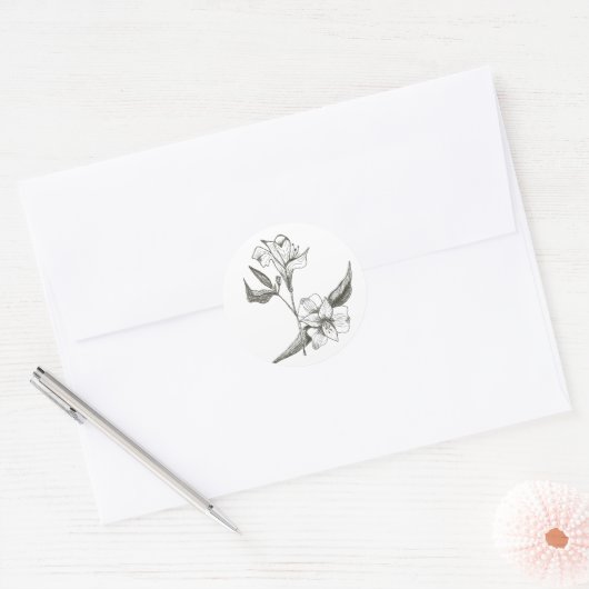 Lilien in schwarz-weiß Aufkleber (Umschlag)