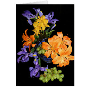 Lilien, Iris und Trauben