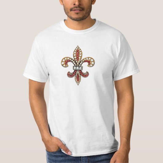 Lilien-Juwel New Orleans Flor De Lis T-Shirt (Vorderseite)