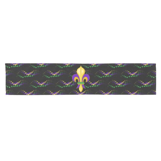 Lilien-Karneval bördelt schwarzen Tabellen-Läufer Kurzer Tischläufer (Horizontal)