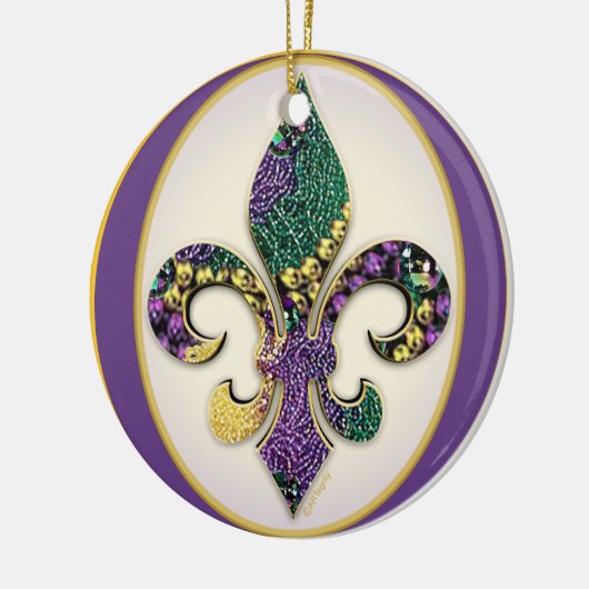 Lilien-Karnevalperlen Keramik Ornament (Links)