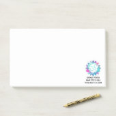 *~* Lilien-Lotos OM-Om-Symbolmandala-Wasser Post-it Klebezettel (Auf Schreibtisch)