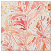 LILIEN-LUST Pfirsich-Painterly Blumen Stoff (Nahaufnahme)