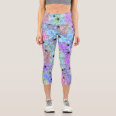 Lilien mit Bienen Capri Leggings (Vorderseite)