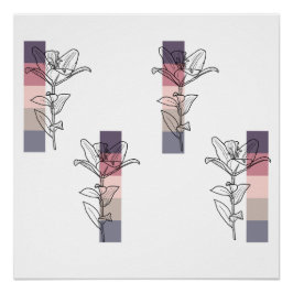 Lilien mit Farbpalette Poster
