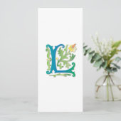 Lilien-Monogramm Einladung (Stehend Vorderseite)