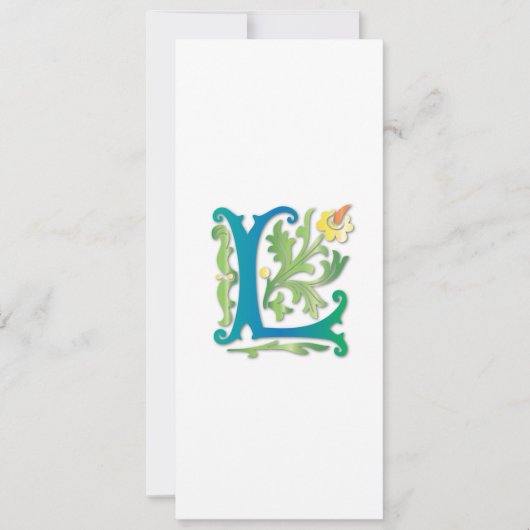 Lilien-Monogramm Einladung (Vorderseite)