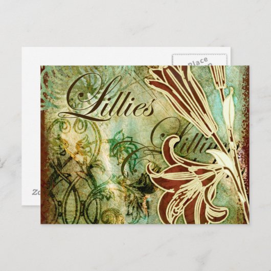Lilien Postkarte (Vorne/Hinten)