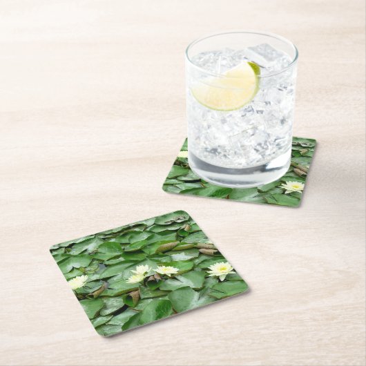 Lilien Rechteckiger Pappuntersetzer (Vor Ort)