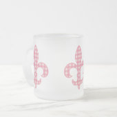 Lilien-rosa Gingham-Tasse Mattglastasse (Vorderseite Links)