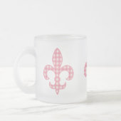 Lilien-rosa Gingham-Tasse Mattglastasse (Links)