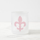 Lilien-rosa Gingham-Tasse Mattglastasse (Mittel)