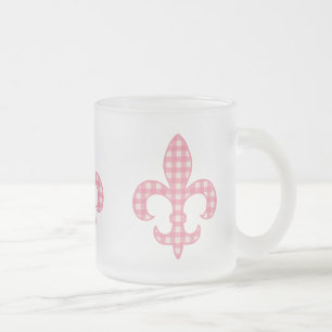 Lilien-rosa Gingham-Tasse Mattglastasse