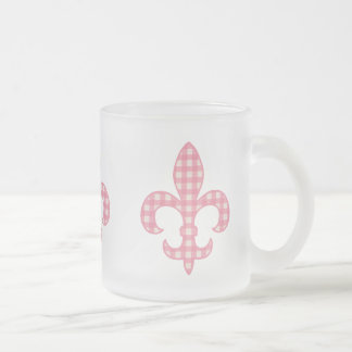 Lilien-rosa Gingham-Tasse Mattglastasse
