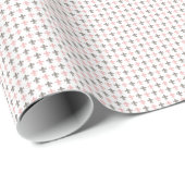 Lilien-rosa Grau Geschenkpapier (Rolleneckpunkt)