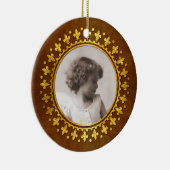 Lilien-runder Foto-Rahmen Keramik Ornament (Rechts)