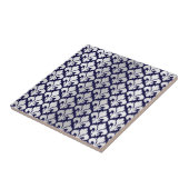 Lilien Silber und Blau Fliese (Seite)