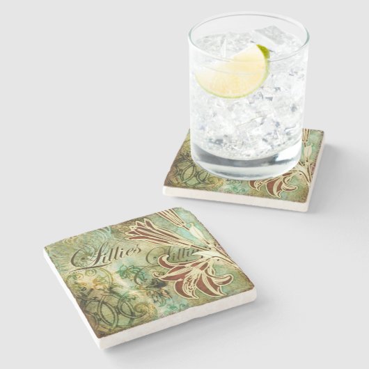 Lilien Steinuntersetzer (Seitenansicht)