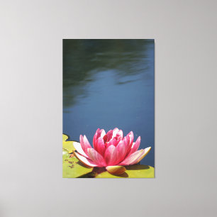 Lilien-Teich-Blumen-Fotoabzug. Leinwanddruck