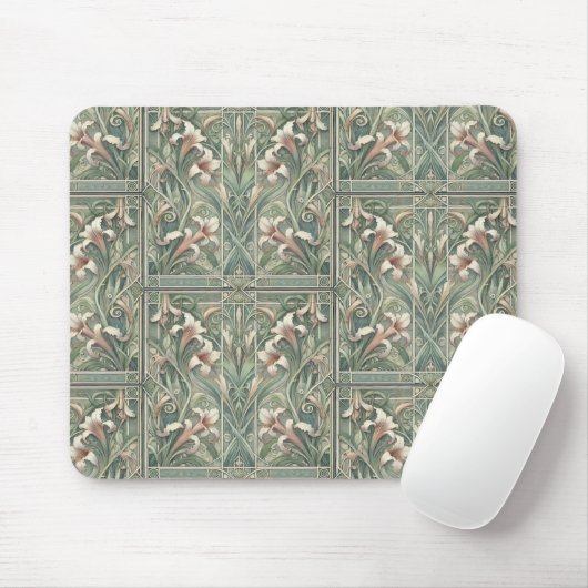 Lilien Traum Jugendstil Mousepad (Mit Mouse)