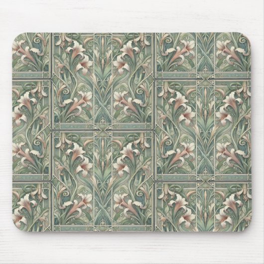 Lilien Traum Jugendstil Mousepad (Vorne)