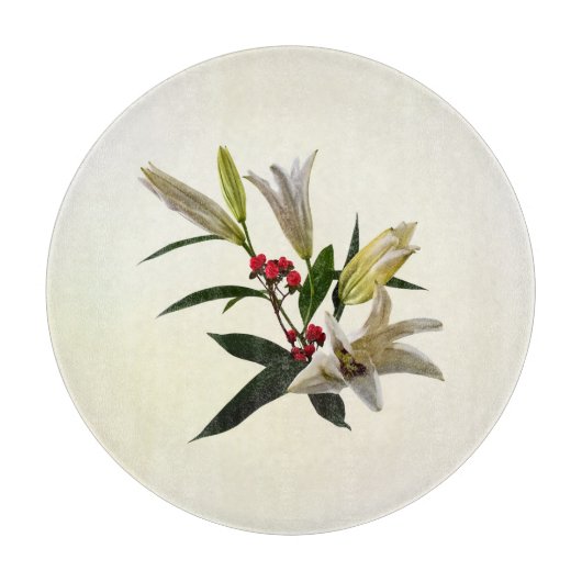 Lilien und Berries Schneidebrett (Vorderseite)