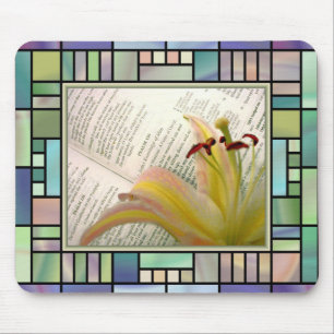 Lilien-und Bibel-Mausunterlage Mousepad