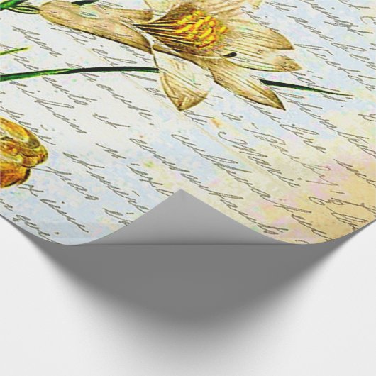 Lilien und Skripte Geschenkpapier (Ecke)